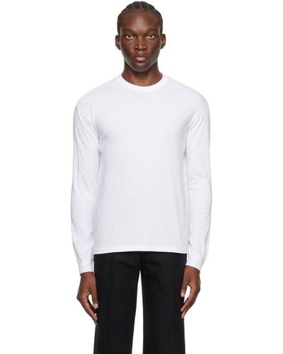 AURALEE Seamless Long Sleeve T-shirt - White