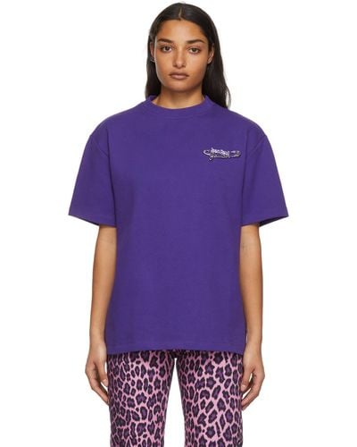 Jean Paul Gaultier T-shirt mauve en coton à broche à logo - Violet