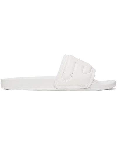 DIESEL White Sa-mayemi Puff Sandals - Black