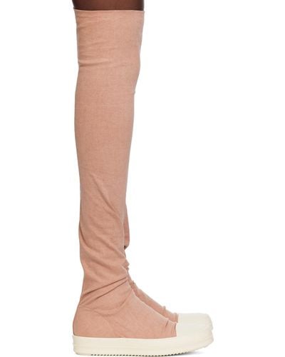 Rick Owens DRKSHDW Pink High Sock Sneaks Boots - Blue