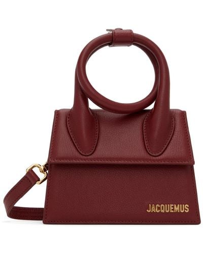 Jacquemus バーガンディ Le Chiquito Noeud Boucle バッグ - レッド