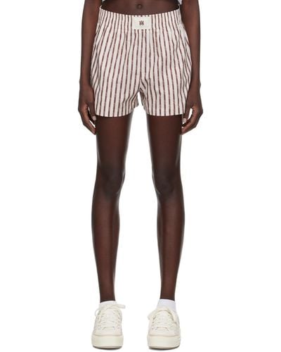 Amiri Brown Pinstripe Shorts - Black