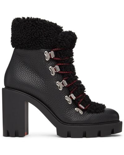 Christian Louboutin Edelvizir 70 Shearling-trimmed Leather Ankle Boots - Black