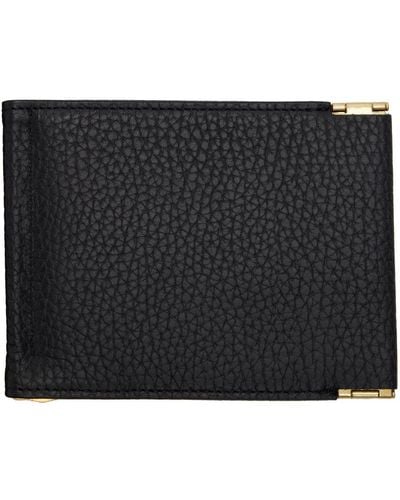 Meanswhile Leather Money Clip Wallet - Black