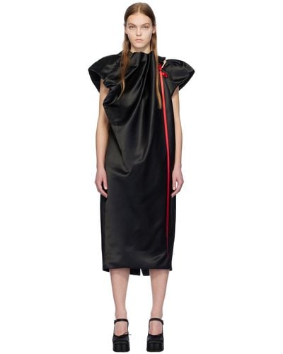 Simone Rocha Black Pleated Midi Dress