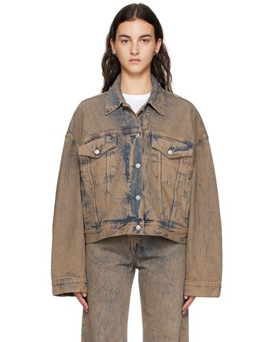 Acne Studios Pink exaggerated Fit Morris Denim Jacket - Brown