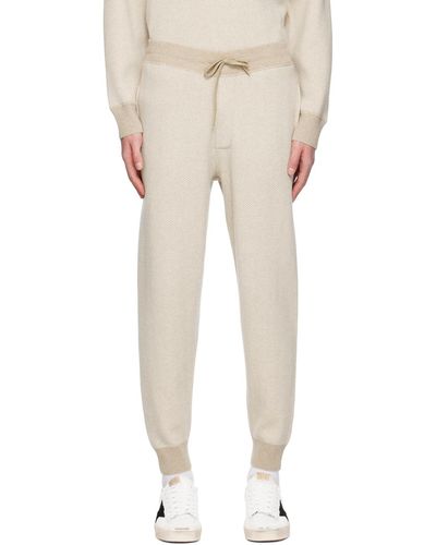 Theory Beige & White Alcos Lounge Trousers - Natural