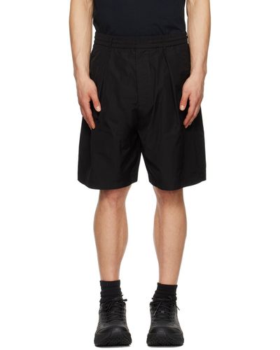 Lownn Pleated Cargo Shorts - Black