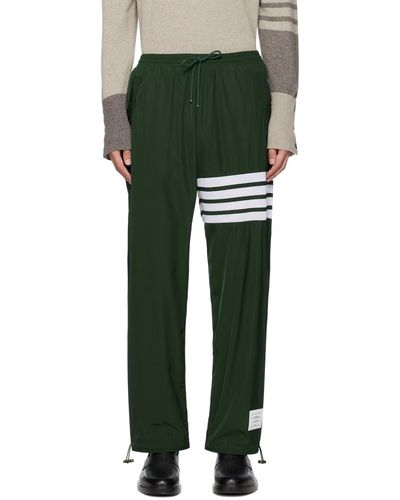 Thom Browne Thom e pantalon de survêtement vert à quatre rayures