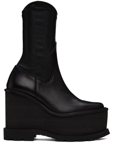 Sacai Cowboy Wedge Boots - Black