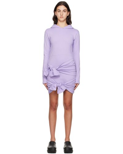 MSGM Robe courte mauve à capuche - Violet