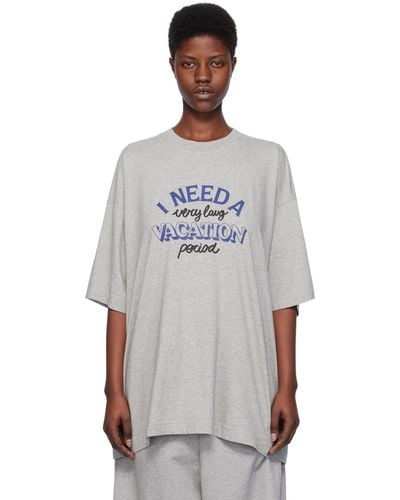 Vetements Grey 'i Need A Vacation' T-shirt - Multicolour
