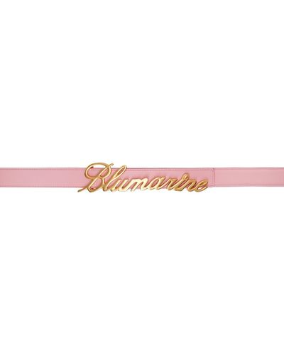 Blumarine Pink Logo Belt - Black