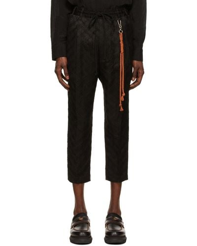 Song For The Mute Linen Lounge Pants - Black