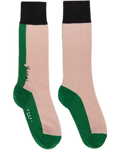 Marni Pink & Green Jersey Socks