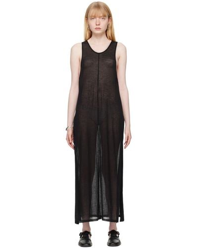 AURALEE Vented Maxi Dress - Black