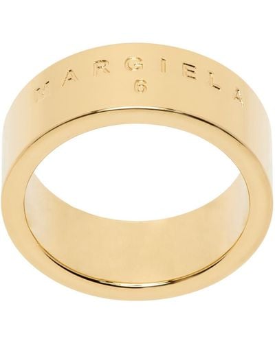 MM6 by Maison Martin Margiela Gold Minimal Logo Ring - Metallic