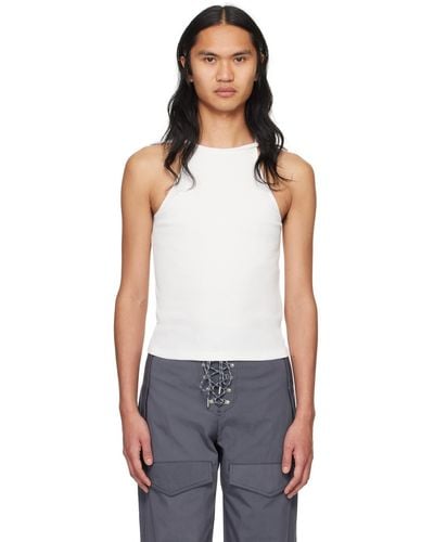 Dion Lee White Barball Tank Top - Black