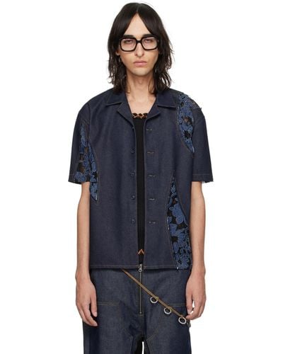 ANDERSSON BELL Patchwork Shirt - Blue