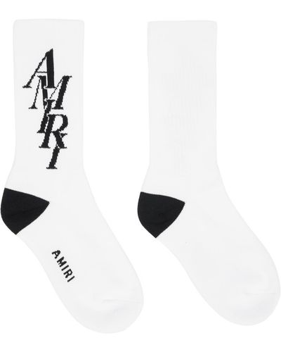 Amiri White & Black Stack Socks