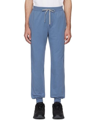 BOSS Pantalon de survêtement bleu à logo brodé