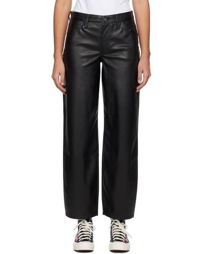 Levi's Black baggy Dad Faux-leather Trousers