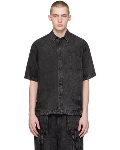 Juun.J Faded Denim Shirt - Black