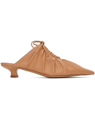 By Malene Birger Tan Masey Leather Mules - Black