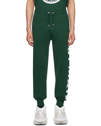 Balmain Pantalon de survêtement vert à logo imprimé