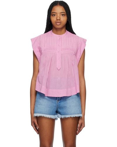 Isabel Marant Pink Leaza Blouse - Red