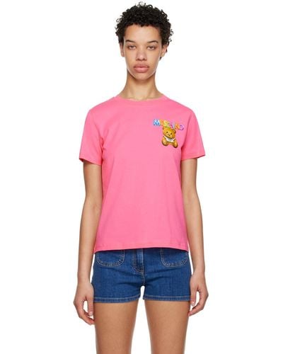Moschino Pink Little Inflatable Teddy Bear T-shirt - Red
