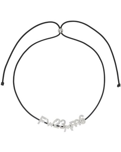 MM6 by Maison Martin Margiela Black Letter Collection Necklace - Metallic