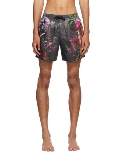 Dries Van Noten Printed Swim Shorts - Black