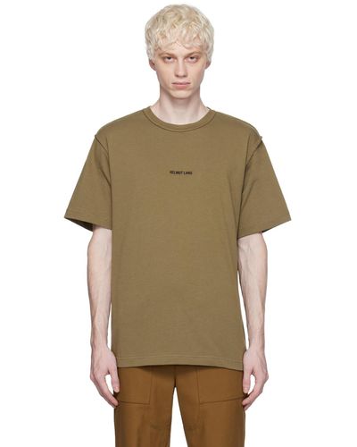 Helmut Lang T-shirt taupe à coutures inversées - Vert