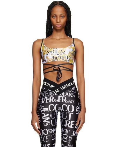 Versace Jeans Couture ホワイト グラフィック トップス - ブラック