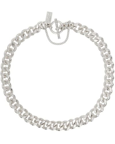 Pearls Before Swine Spliced L Necklace - Metallic