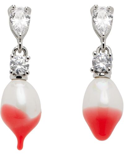 OTTOLINGER Pearl Drop Earrings - Red