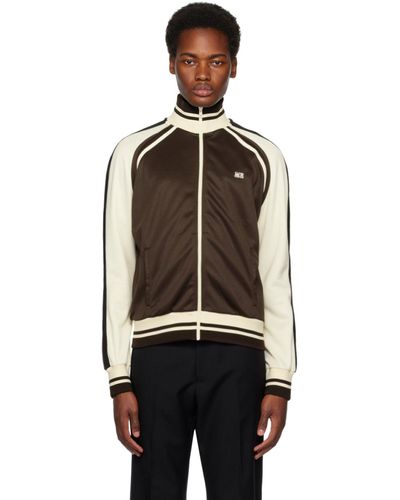 Wales Bonner Brown & White Kola Track Jacket - Black