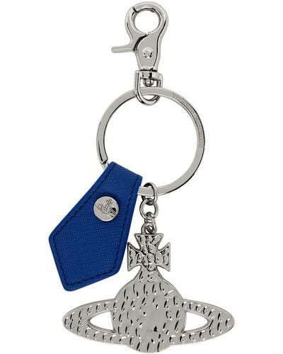 Vivienne Westwood Blue Hammered Orb Keychain