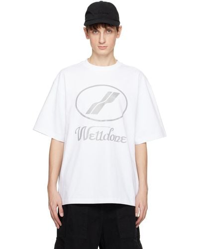 we11done ホワイト ロゴプリント Tシャツ