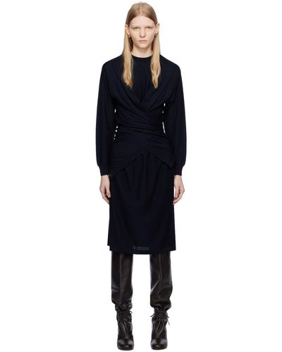 Lemaire Navy Trompe L'œil Midi Dress - Black