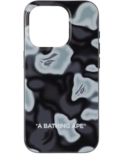 A Bathing Ape Liquid Camo Iphone 15 Pro Case - Black