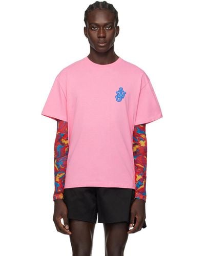 JW Anderson Pink Anchor Patch T-shirt