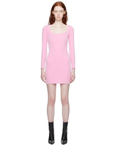 T By Alexander Wang Pink Bonded Minidress - Red