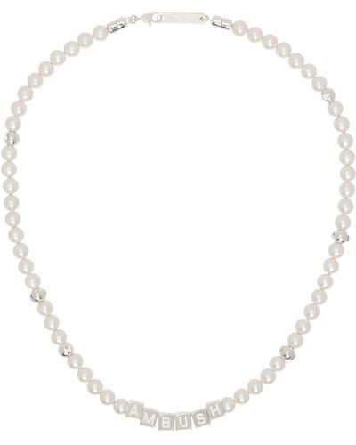 Ambush & White Pearl Letterblock Necklace