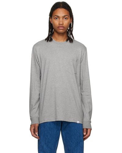 Norse Projects Grey Johannes Long Sleeve T-shirt - Black