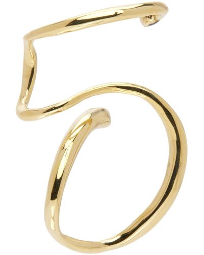 Faris Cursive Single Earring - Metallic