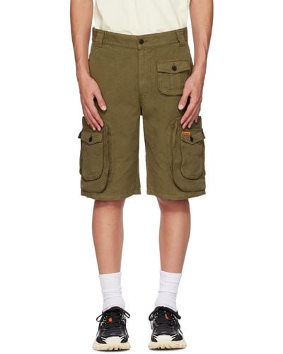 Heron Preston Khaki Pocket Shorts - Green