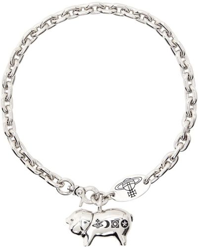 Vivienne Westwood Silver Pig Necklace - Metallic