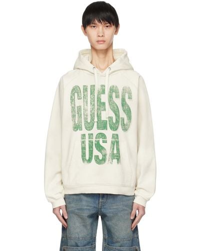 Guess USA Off- Printed Hoodie - Green